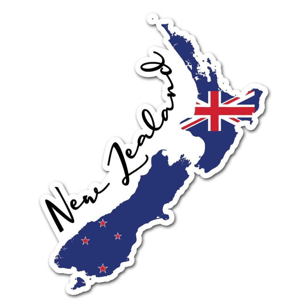 New Zealand map with national flag design representing reverse migration trend in 2025–2026.