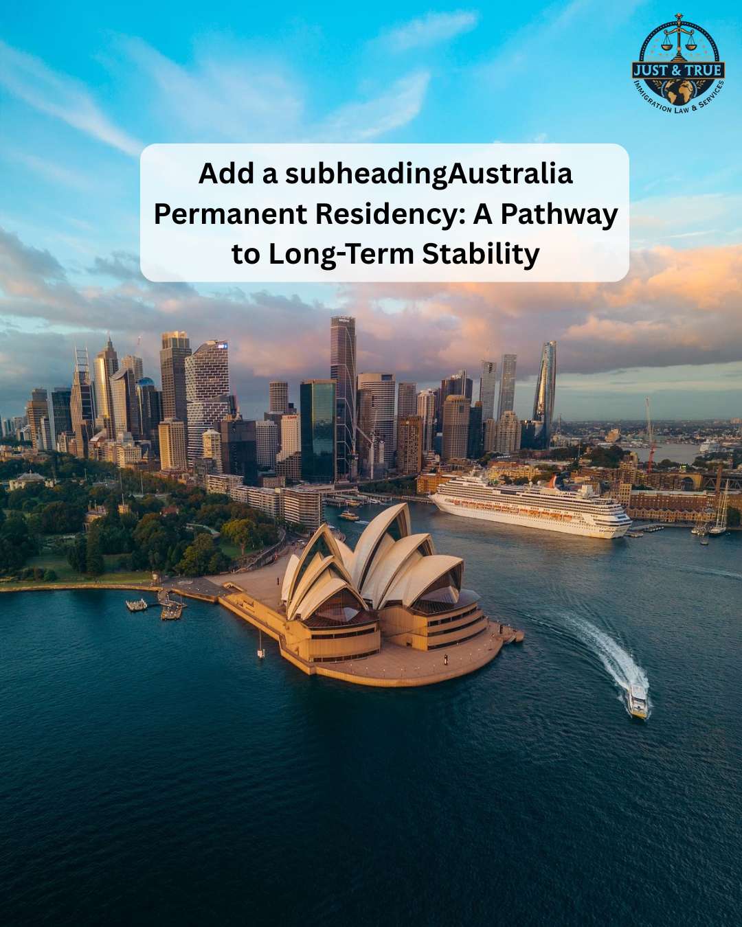 Sydney Opera House and city skyline representing Australia Permanent Residency as a pathway to long-term stability, career growth, and a secure future.
